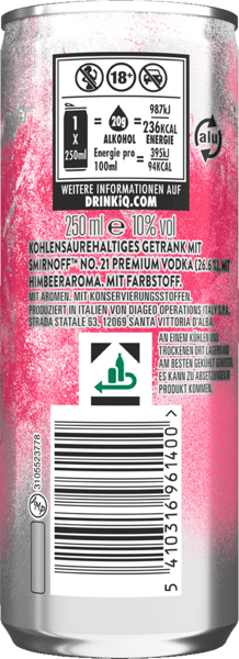 Smirnoff  Ice Raspb 10% 025l + pant