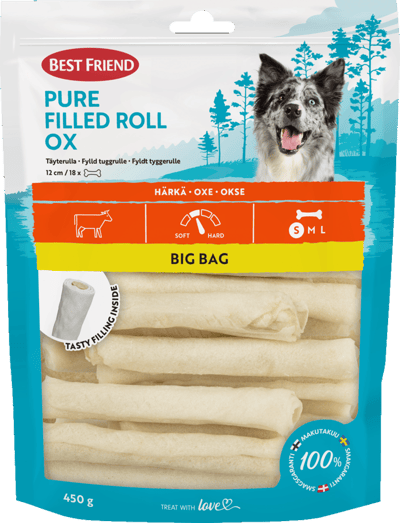 Best Friend Pure Fyldt Rulle Okse 18 stk 450 g