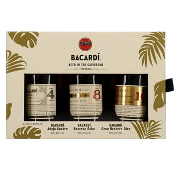 Bacardi Premium Discovery Pack 40% 3 x 0,1 L.