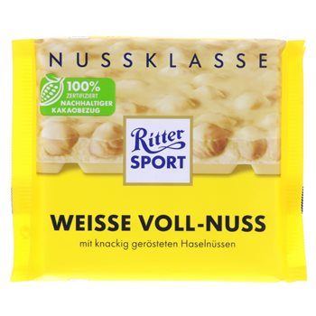 Ritter Sport Weiß mit ganzer Nuss 100 g