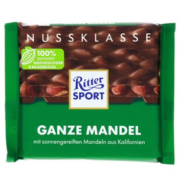 Ritter sportsmelk med hele mandler 100 g