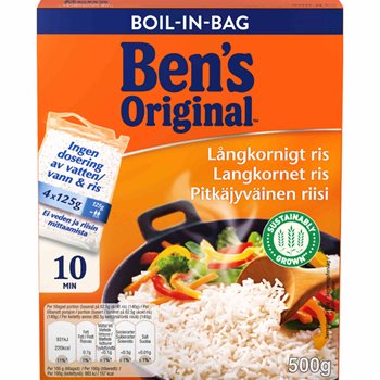 Ben's Original Long Grain Rice in Cooking Bag 500g