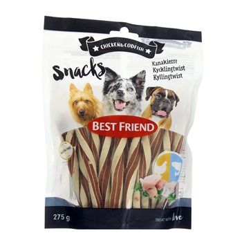 Best Friend Snacks Chicken Twist Chicken & Cod Fish 275g