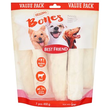 Bester Freund Bones Bigbite Kau-Roll White 17cm, 7-Pack